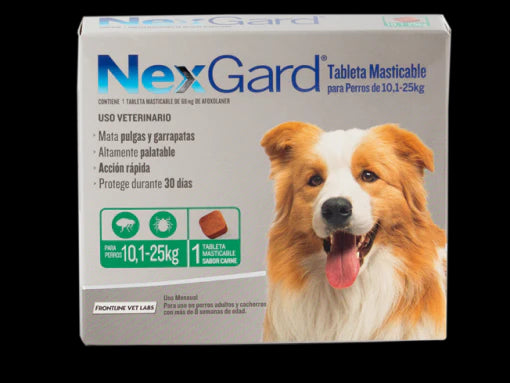 Desparasitante Nexgard externo 10.1-25kg tableta ref nex10-25