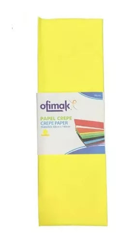 Papel crepe amarillo 50x190cms Ofimak 1 und ref ok-cr4