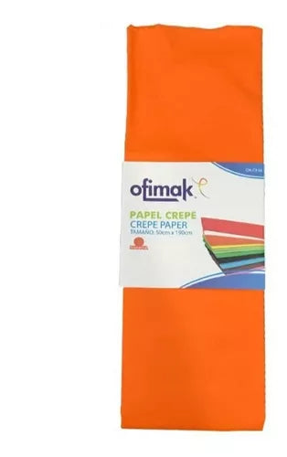 Papel crepe naranja 50x190cms Ofimak 1 und ref ok-cr10