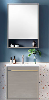 Set mueble de baño con espejo55x70x14 y Grifería para lavamanos 60x47x50 ref 358