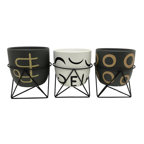 Macetero con base de metal surtido ref 442-281571