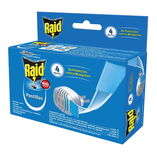 Raid repelente contra zancudos ue pastilla ref 106996