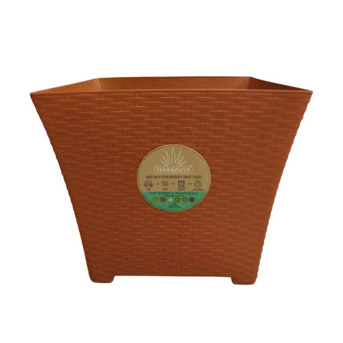Maceta cuadrada Terragave color terracota 38,10 x 32,00cm ref tamrgr0043