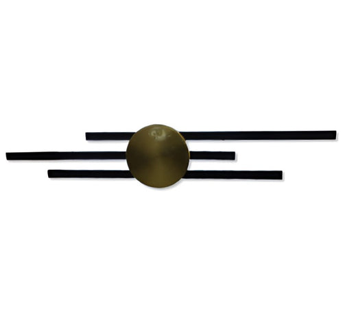 Lámpara led triple barra dorada esfera negra mate 15w ref 1888