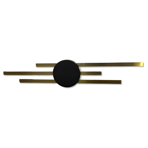Lámpara led triple barra negra mate con esfera dorada 15w ref 1890