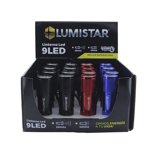 Linterna 9 led Lumistar colores surtidos ref lin-03u