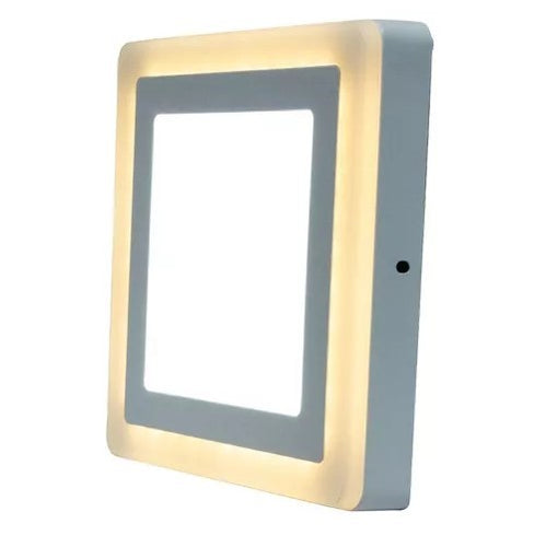 Lámpara led bi color superficial cuadrada 12w color salmón Zaxon