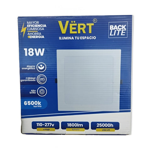 Panel led cuadrada empotrar eco 18w Vert ref epce-186