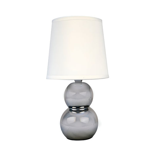 Lámpara de mesa plata/blanco