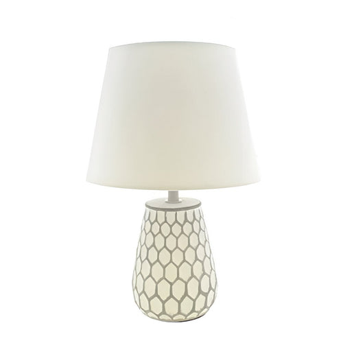 Lámpara de mesa blanco/gris