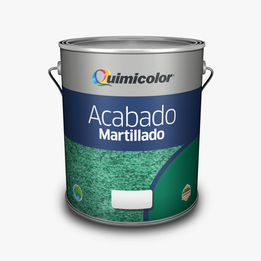 Pintura esmalte Quimicolor martillado color verde medio 1/4 galón ref eam080-14